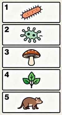 Imagem ilustrativa dos cinco reinos dos seres vivos