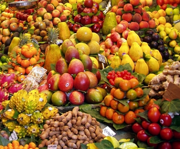 Foto mostrando v&aacute;rios frutos