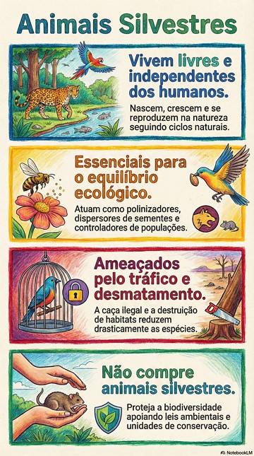 Infográfico sobre os animais silvestres Infográfico sobre os animais silvestres