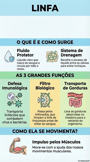 Linfa Infográfico sobre a linfa com funções e características